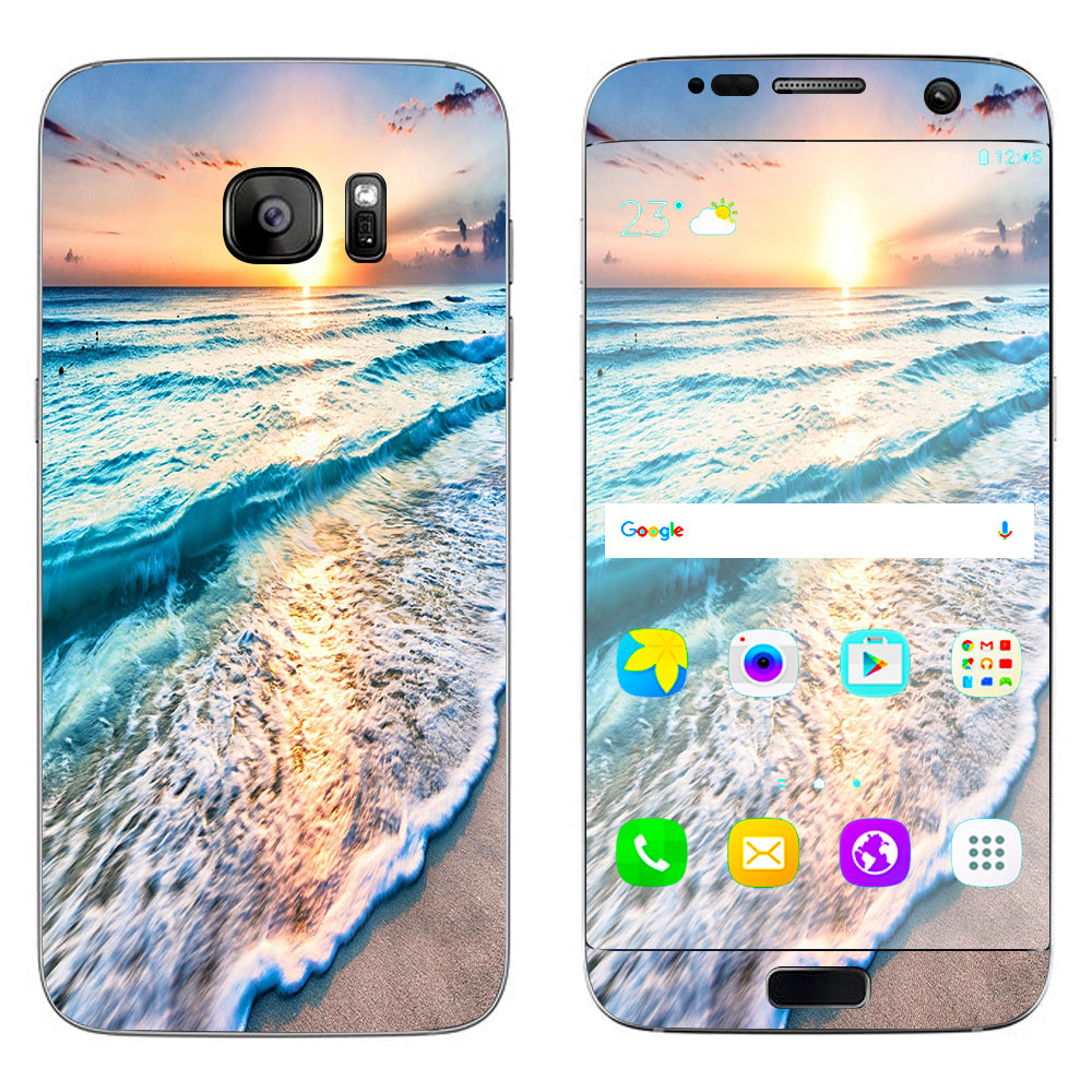  Sunset On Beach Samsung Galaxy S7 Edge Skin