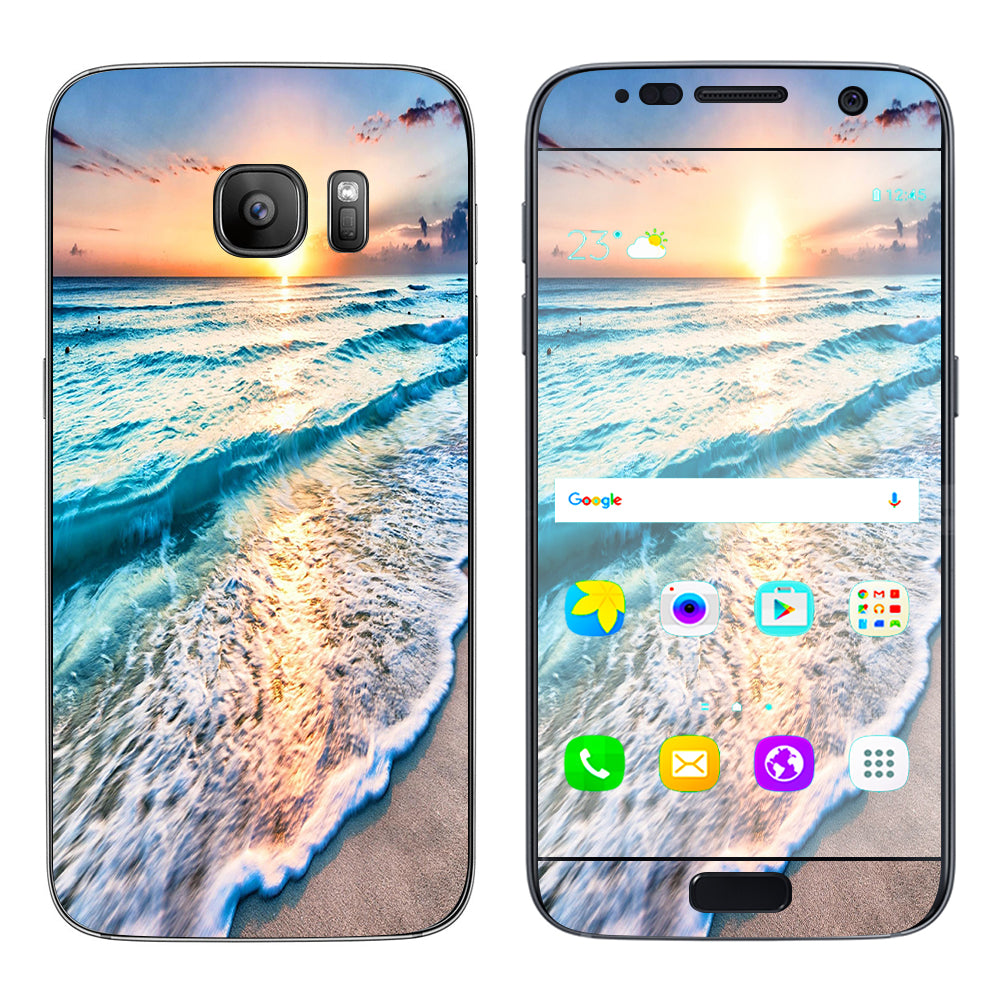  Sunset On Beach Samsung Galaxy S7 Skin