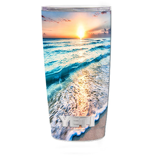  Sunset On Beach Yeti 20oz Rambler Tumbler Skin