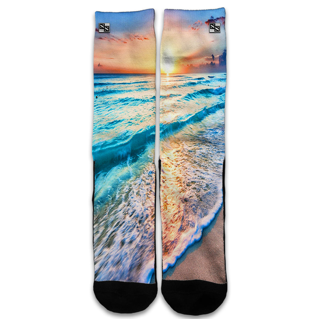  Sunset On Beach Universal Socks