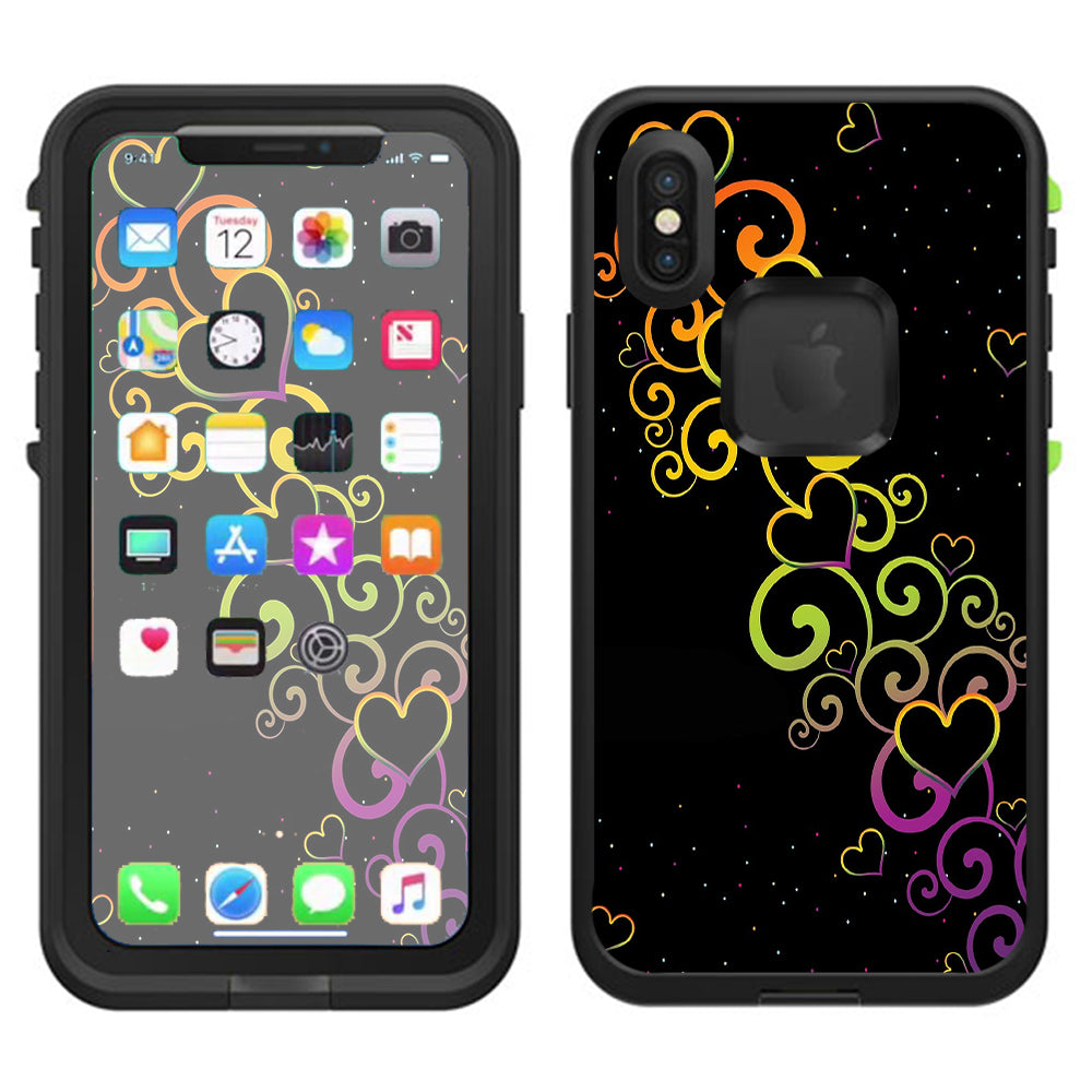  Trail Of Glowing Hearts Lifeproof Fre Case iPhone X Skin