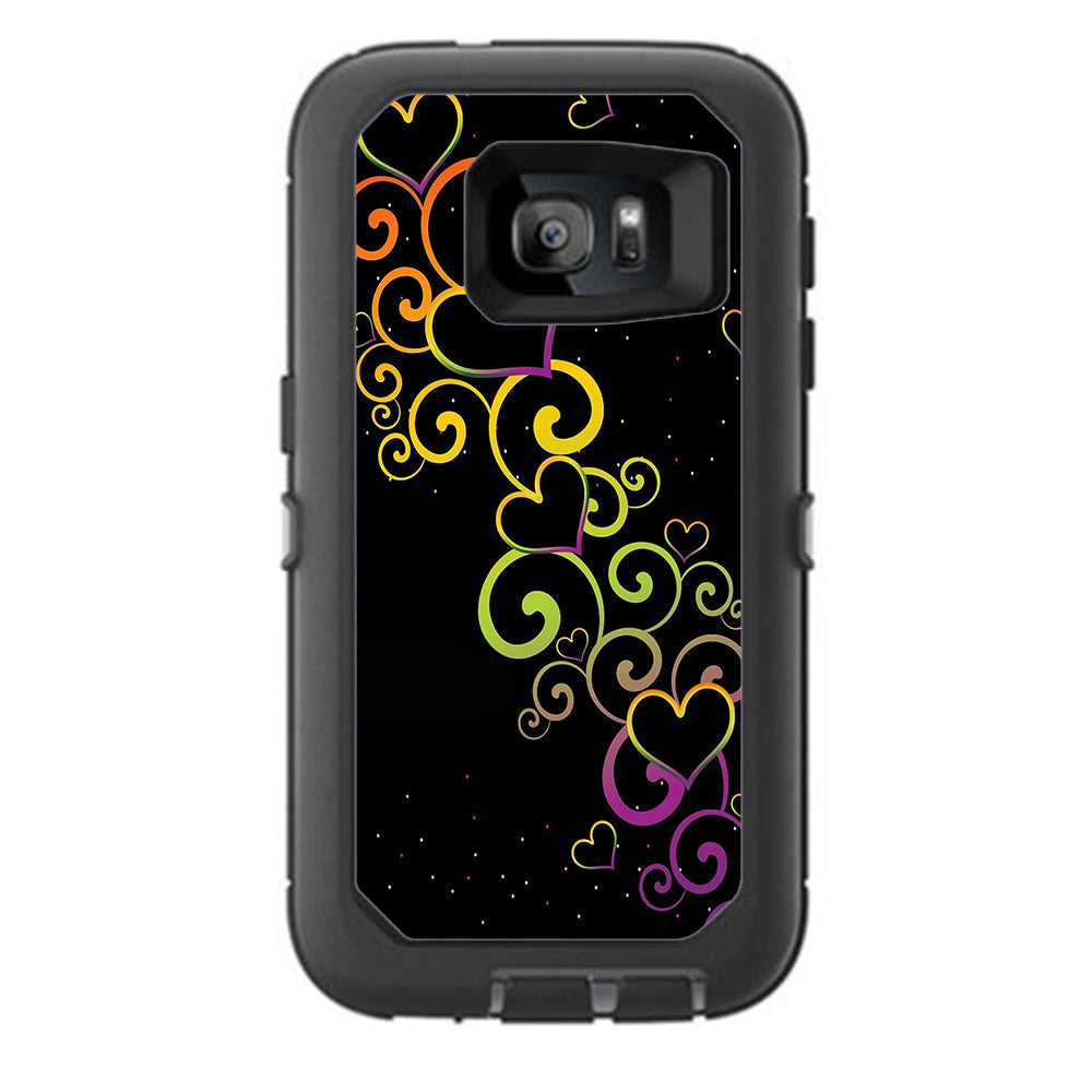  Trail Of Glowing Hearts Otterbox Defender Samsung Galaxy S7 Skin