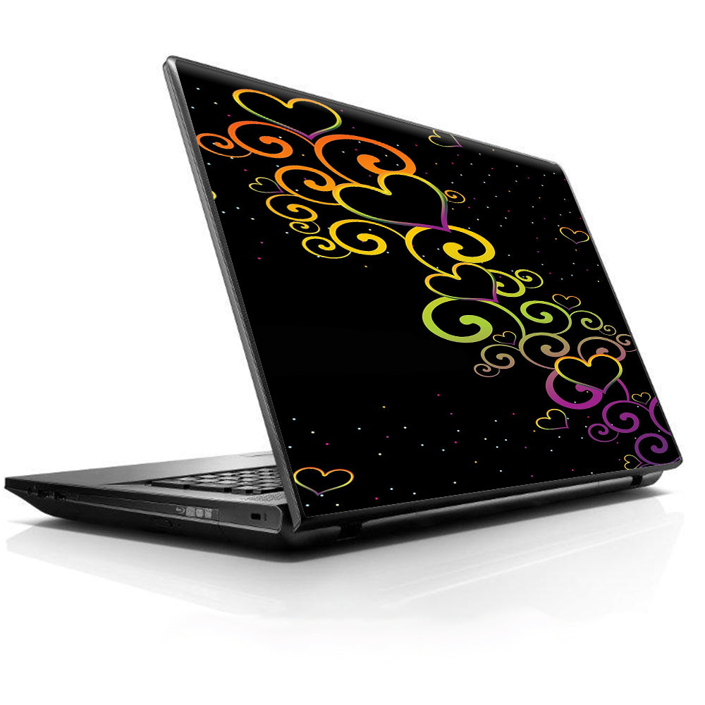  Trail Of Glowing Hearts Universal 13 to 16 inch wide laptop Skin