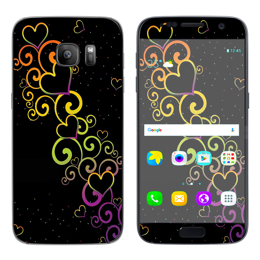  Trail Of Glowing Hearts Samsung Galaxy S7 Skin