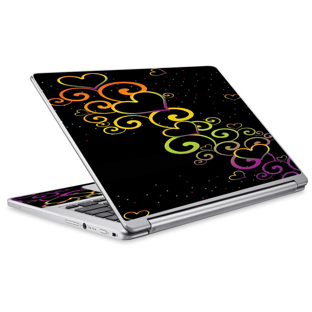  Trail Of Glowing Hearts Acer Chromebook R13 Skin