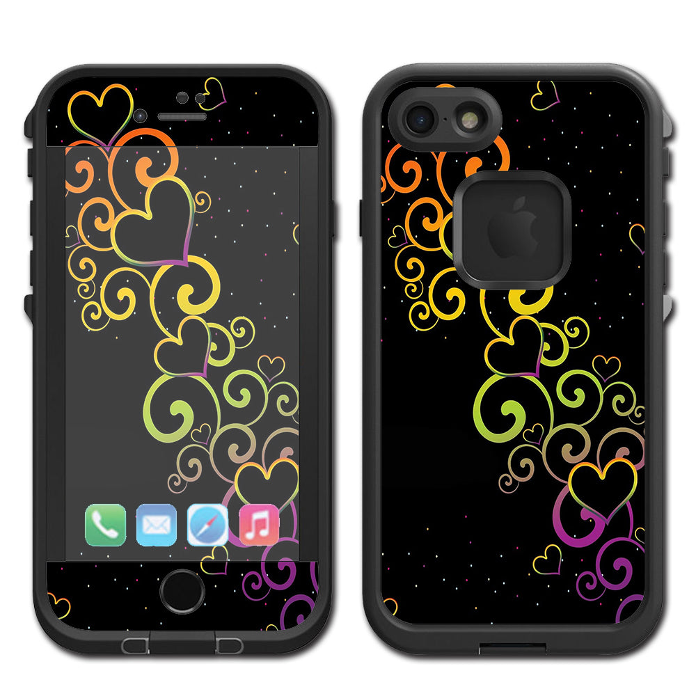  Trail Of Glowing Hearts Lifeproof Fre iPhone 7 or iPhone 8 Skin