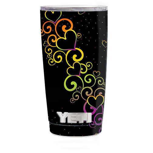  Trail Of Glowing Hearts Yeti 20oz Rambler Tumbler Skin