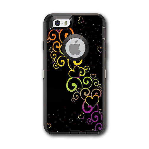 Trail Of Glowing Hearts Otterbox Defender iPhone 6 Skin