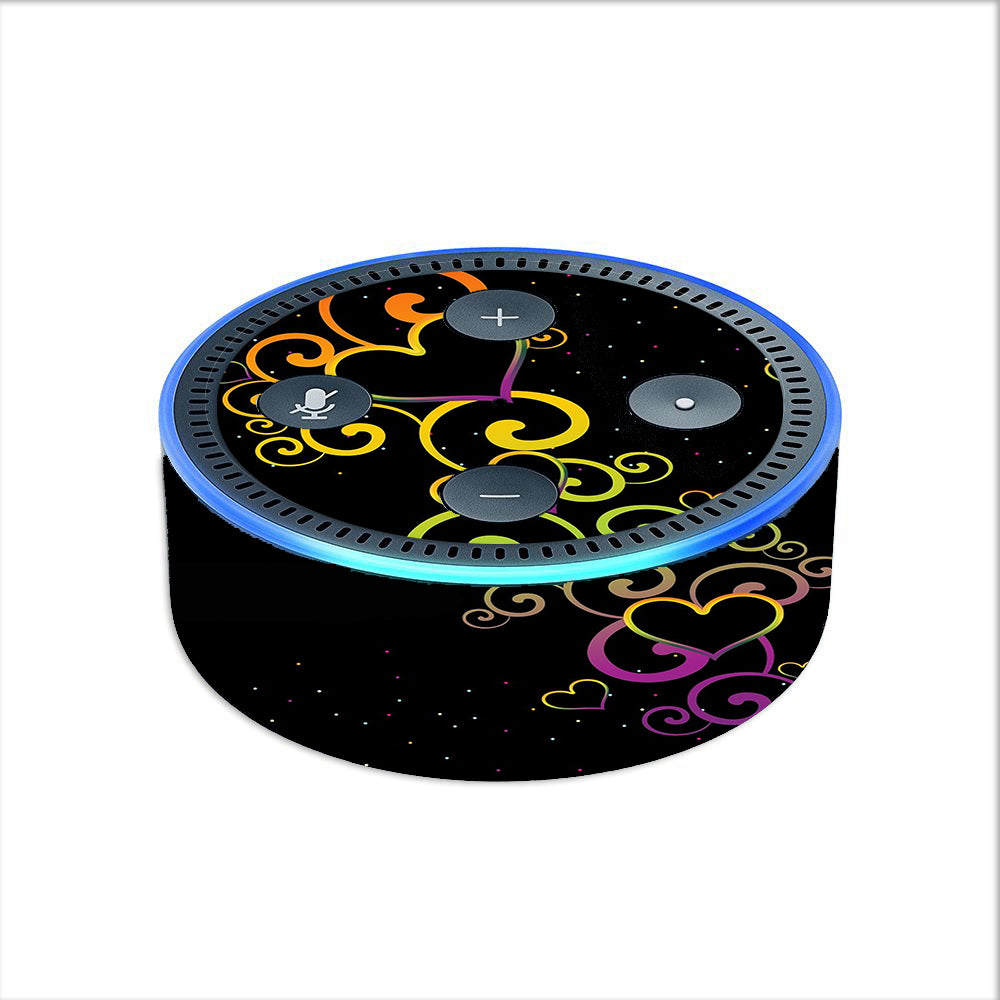  Trail Of Glowing Hearts Amazon Echo Dot 2nd Gen Skin