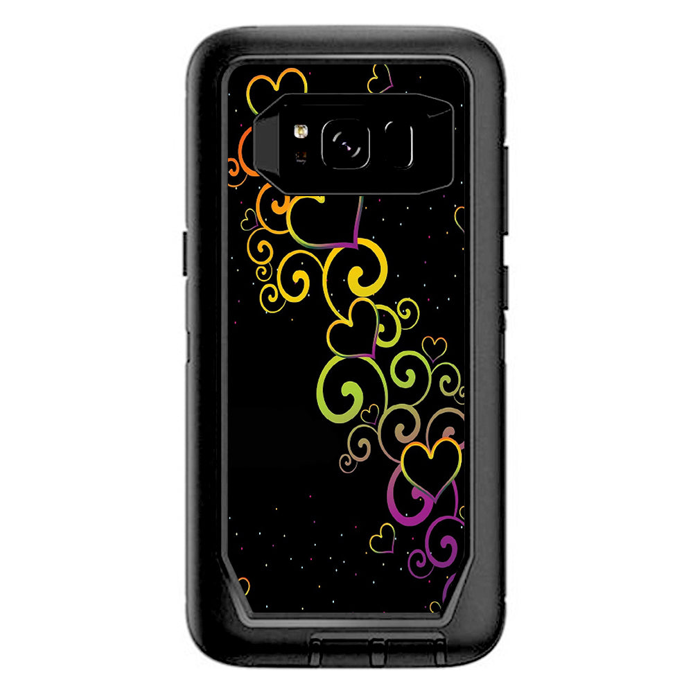  Trail Of Glowing Hearts Otterbox Defender Samsung Galaxy S8 Skin