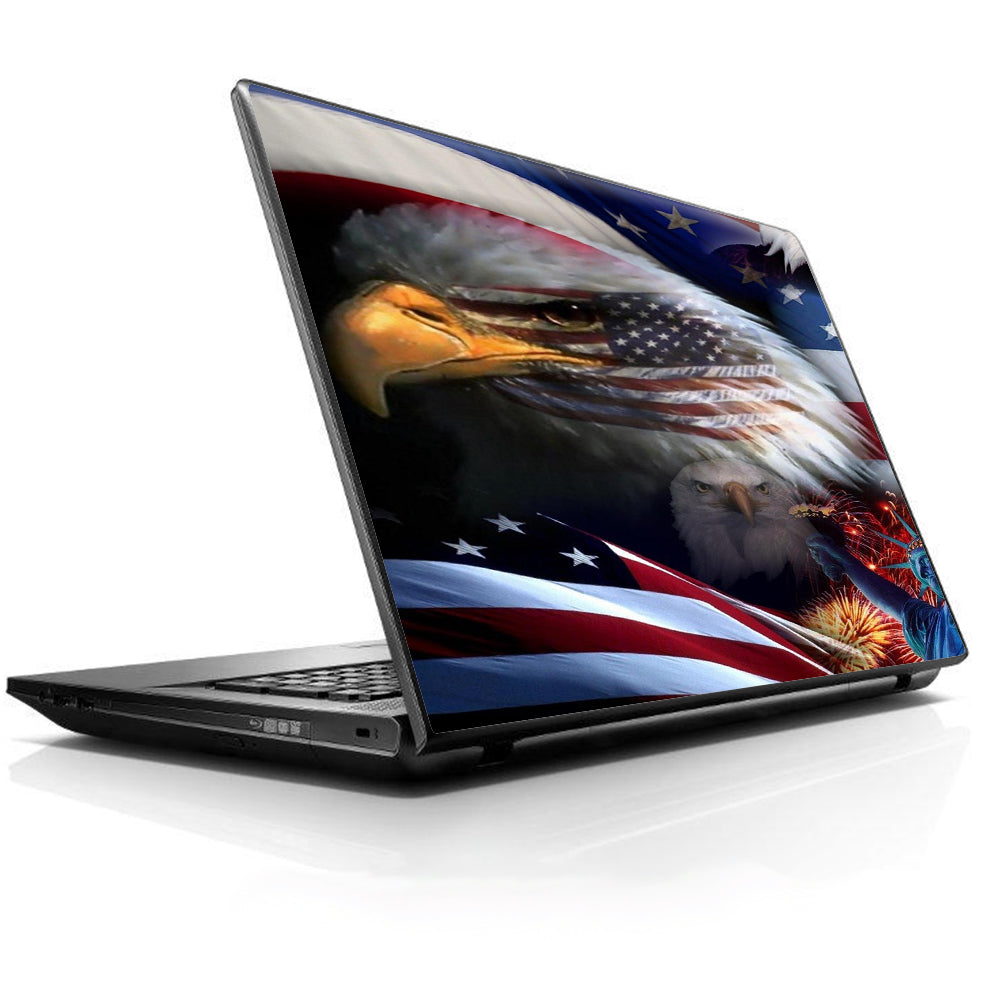 Usa Bald Eagle In Flag Universal 13 to 16 inch wide laptop Skin