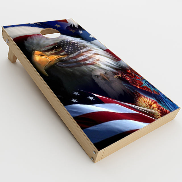  Usa Bald Eagle In Flag Cornhole Game Boards  Skin