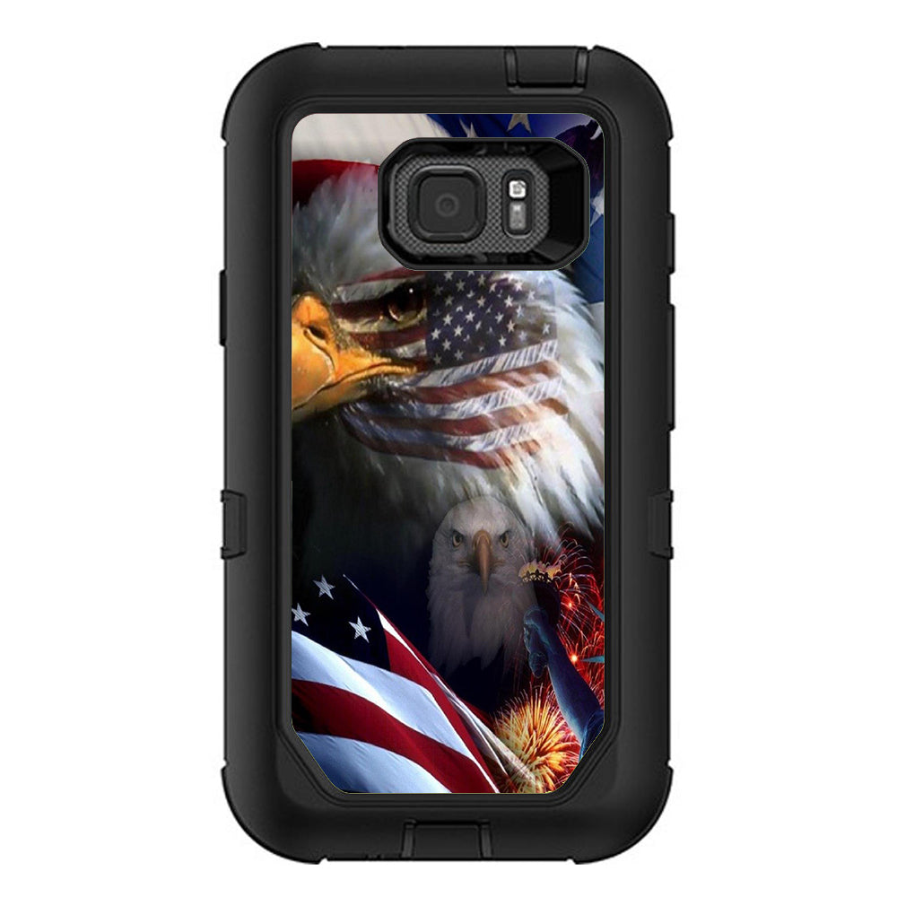  Usa Bald Eagle In Flag Otterbox Defender Samsung Galaxy S7 Active Skin