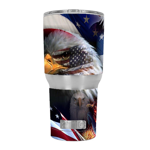  Usa Bald Eagle In Flag RTIC 30oz Tumbler Skin