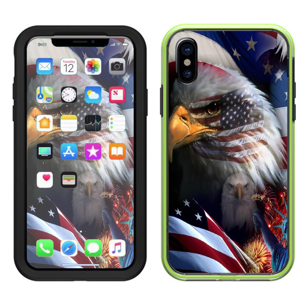  Usa Bald Eagle In Flag Lifeproof Slam Case iPhone X Skin