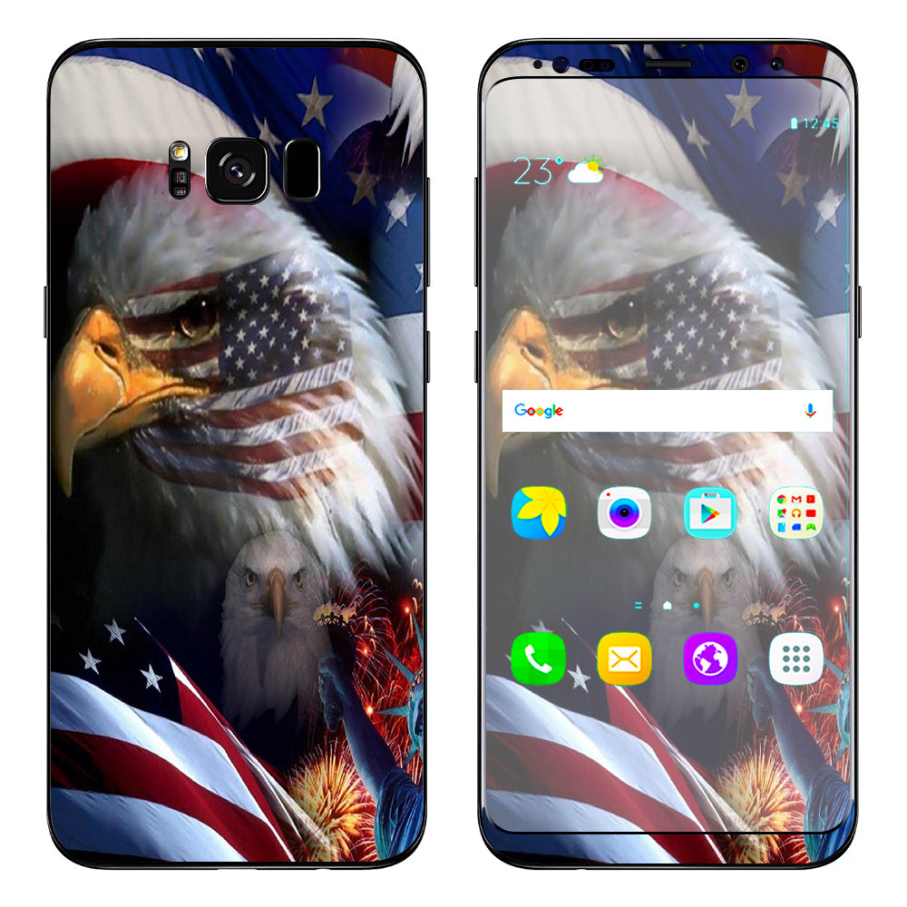  Usa Bald Eagle In Flag Samsung Galaxy S8 Skin