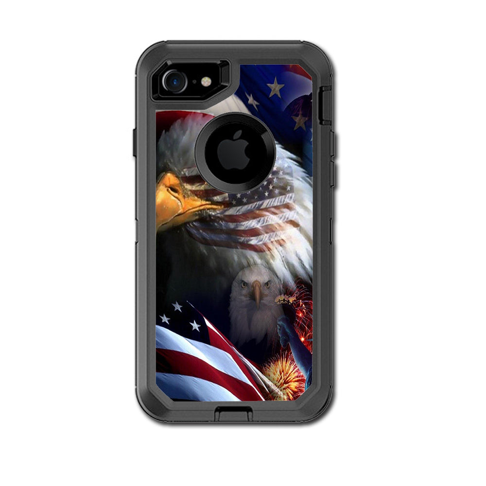  Usa Bald Eagle In Flag Otterbox Defender iPhone 7 or iPhone 8 Skin