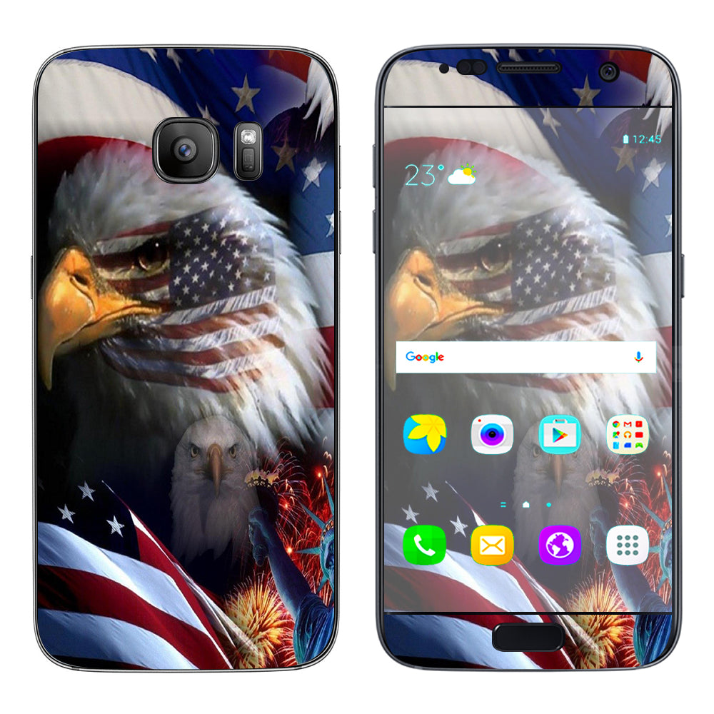  Usa Bald Eagle In Flag Samsung Galaxy S7 Skin