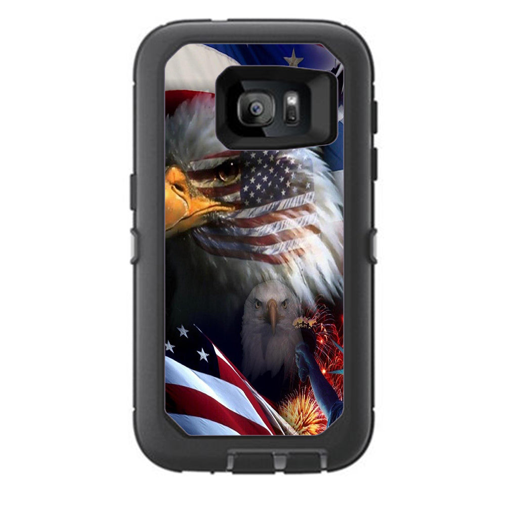  Usa Bald Eagle In Flag Otterbox Defender Samsung Galaxy S7 Skin