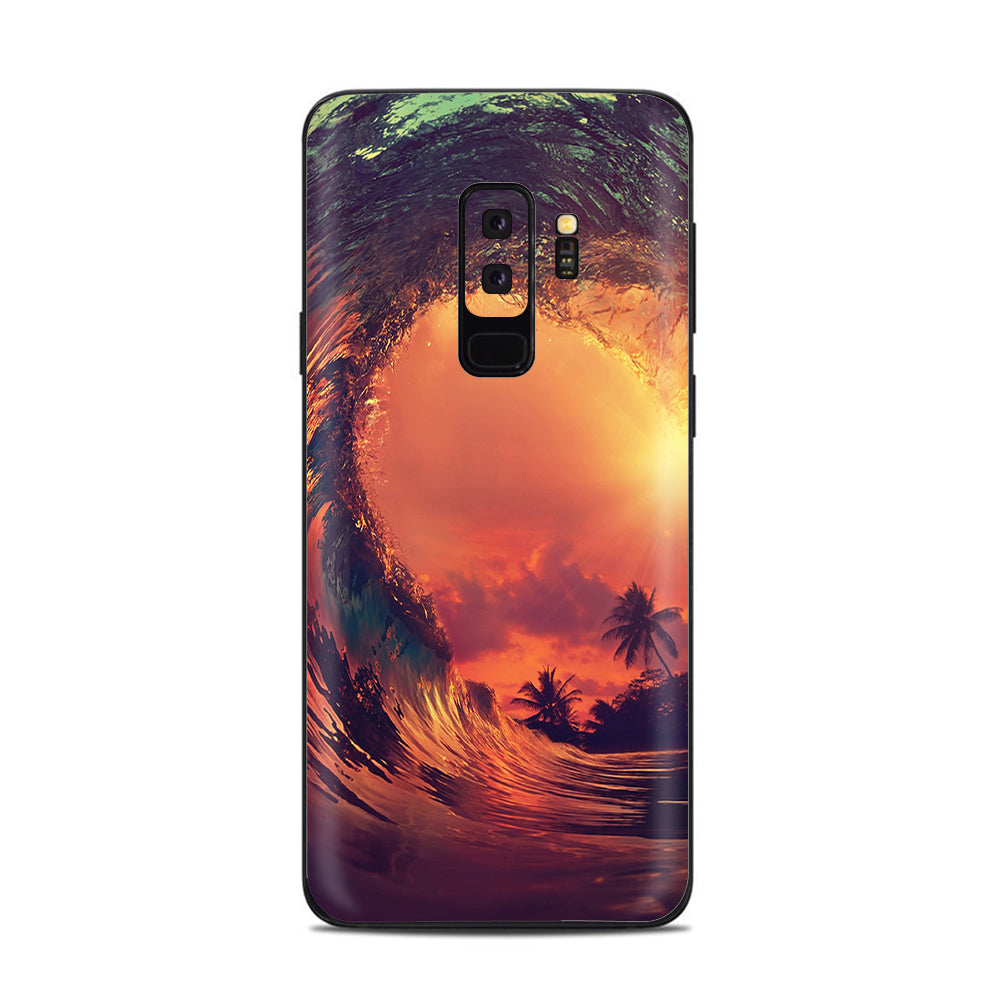  Sunset Through A Tube, Barrel Ride Samsung Galaxy S9 Plus Skin