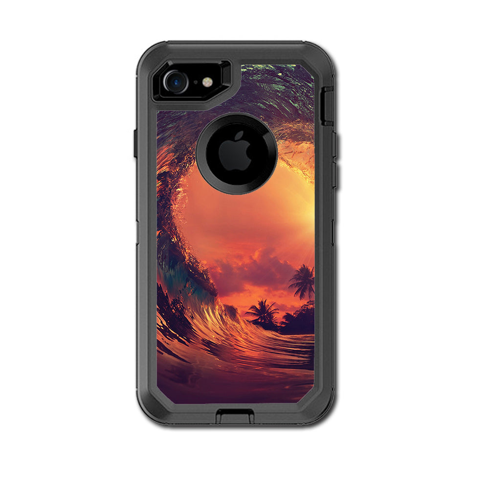  Sunset Through A Tube, Barrel Ride Otterbox Defender iPhone 7 or iPhone 8 Skin