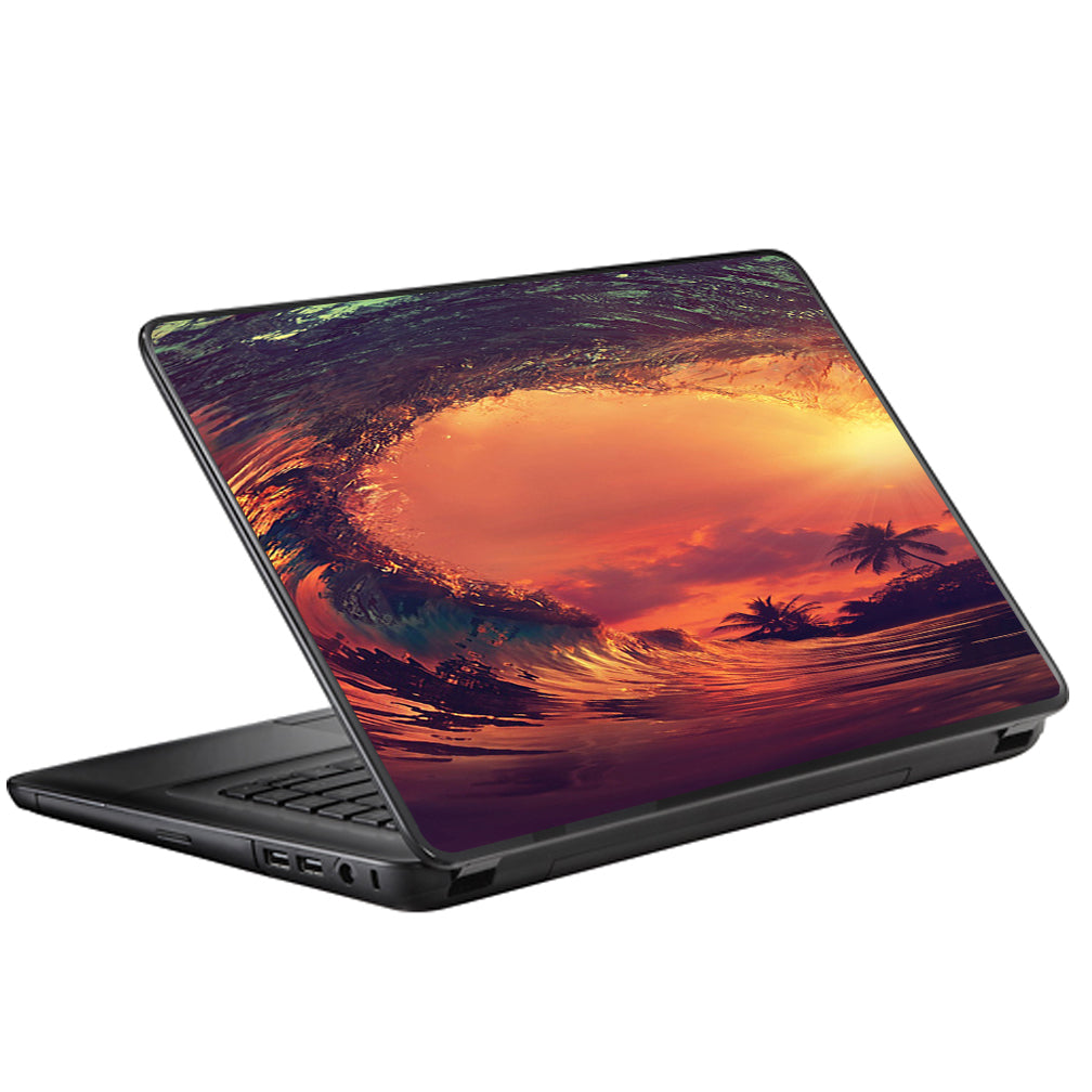  Sunset Through A Tube, Barrel Ride Universal 13 to 16 inch wide laptop Skin