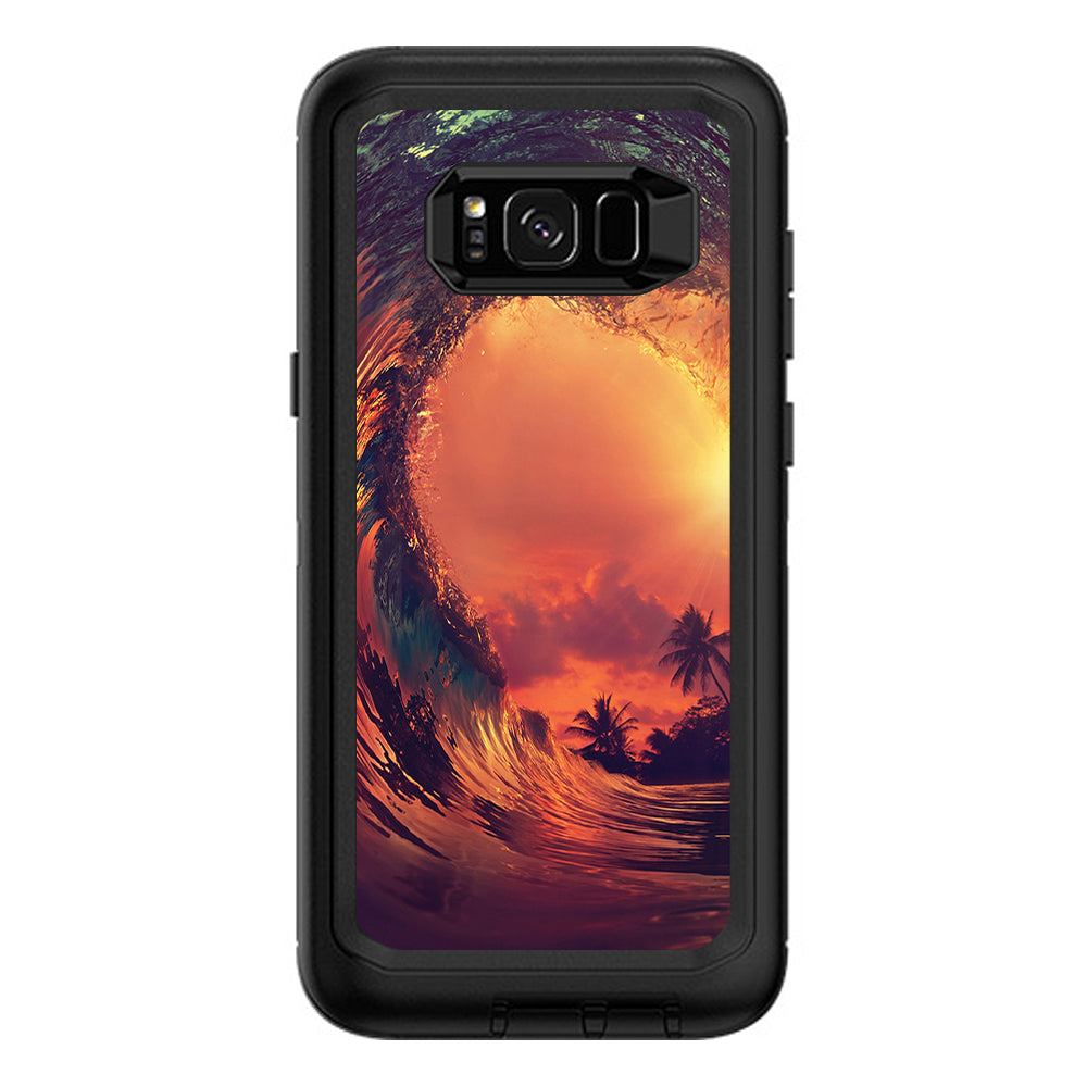  Sunset Through A Tube, Barrel Ride Otterbox Defender Samsung Galaxy S8 Plus Skin