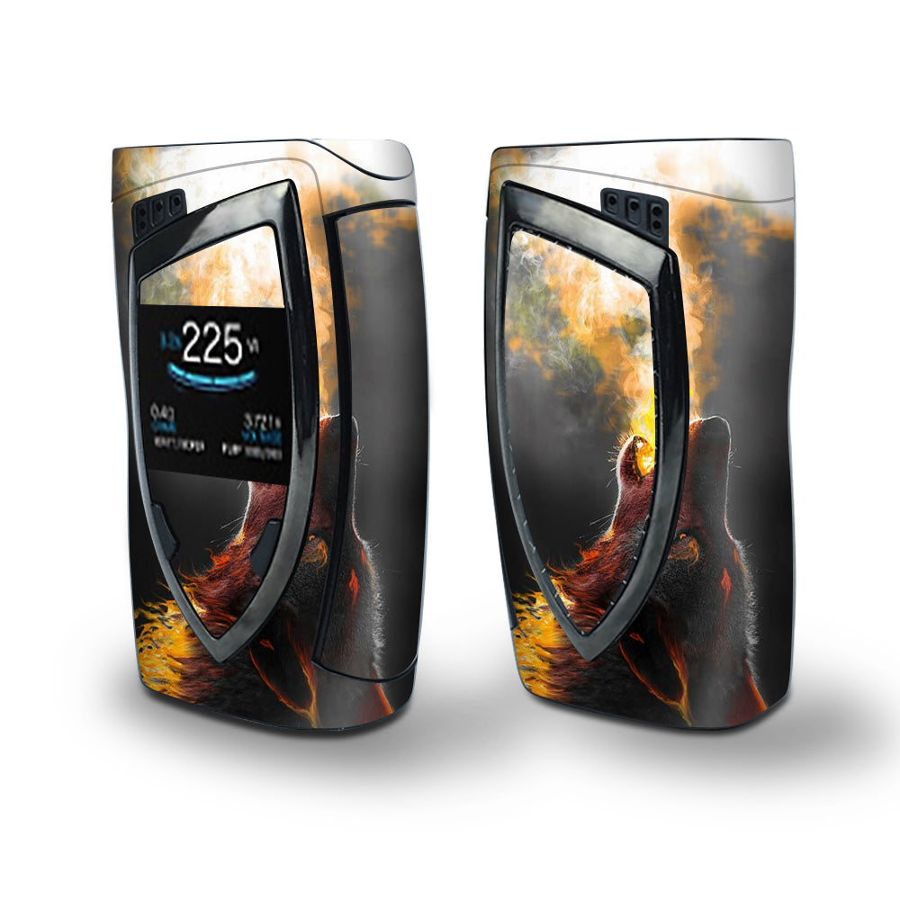 Skin Decal Vinyl Wrap for Smok Devilkin Kit 225w Vape (includes TFV12 Prince Tank Skins) skins cover/ Wolf howling at Moon