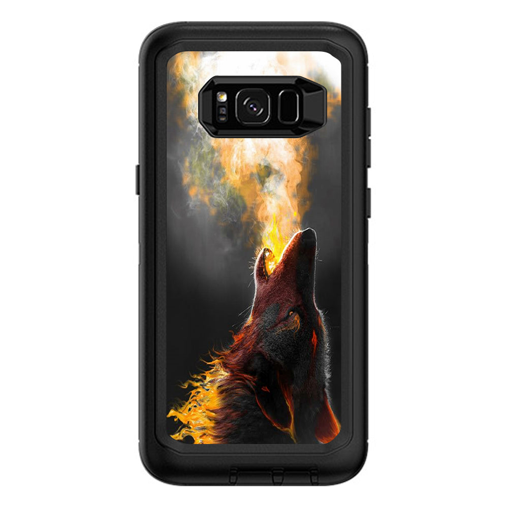  Wolf Howling At Moon Otterbox Defender Samsung Galaxy S8 Plus Skin
