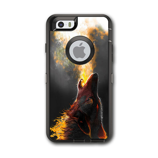  Wolf Howling At Moon Otterbox Defender iPhone 6 Skin