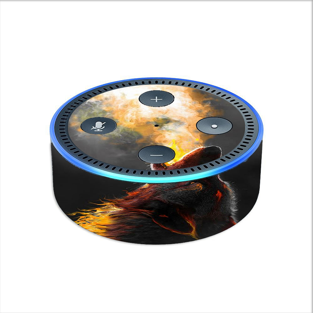  Wolf Howling At Moon Amazon Echo Dot 2nd Gen Skin