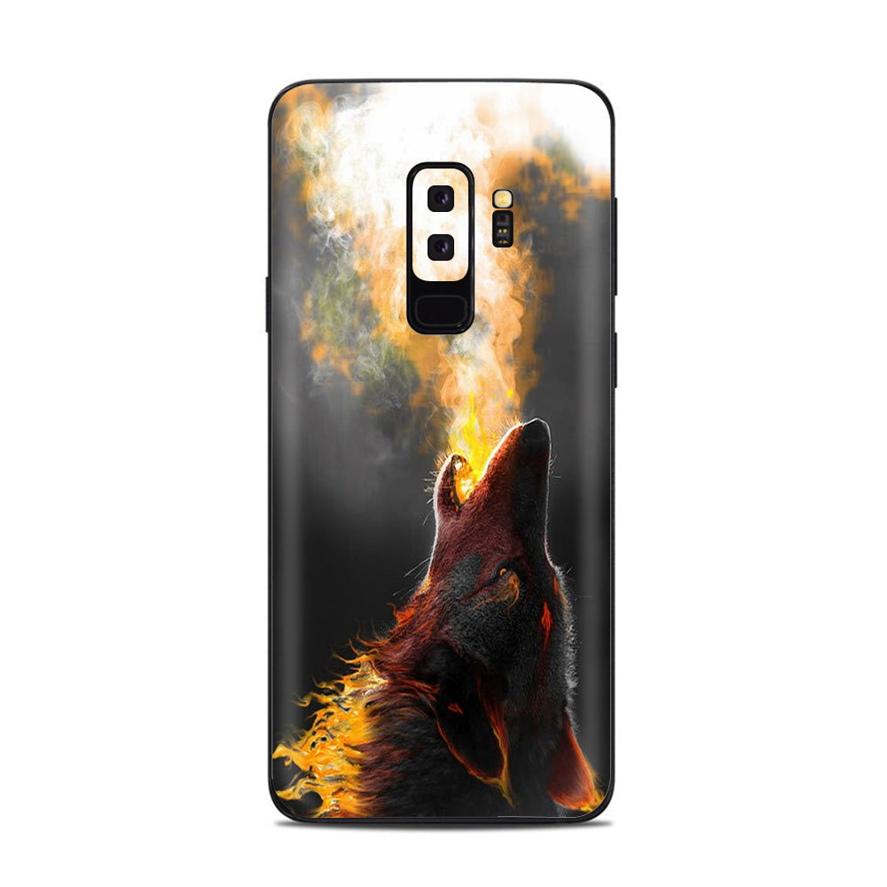  Wolf Howling At Moon Samsung Galaxy S9 Plus Skin
