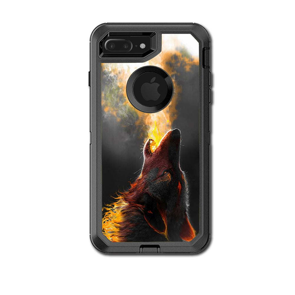  Wolf Howling At Moon Otterbox Defender iPhone 7+ Plus or iPhone 8+ Plus Skin