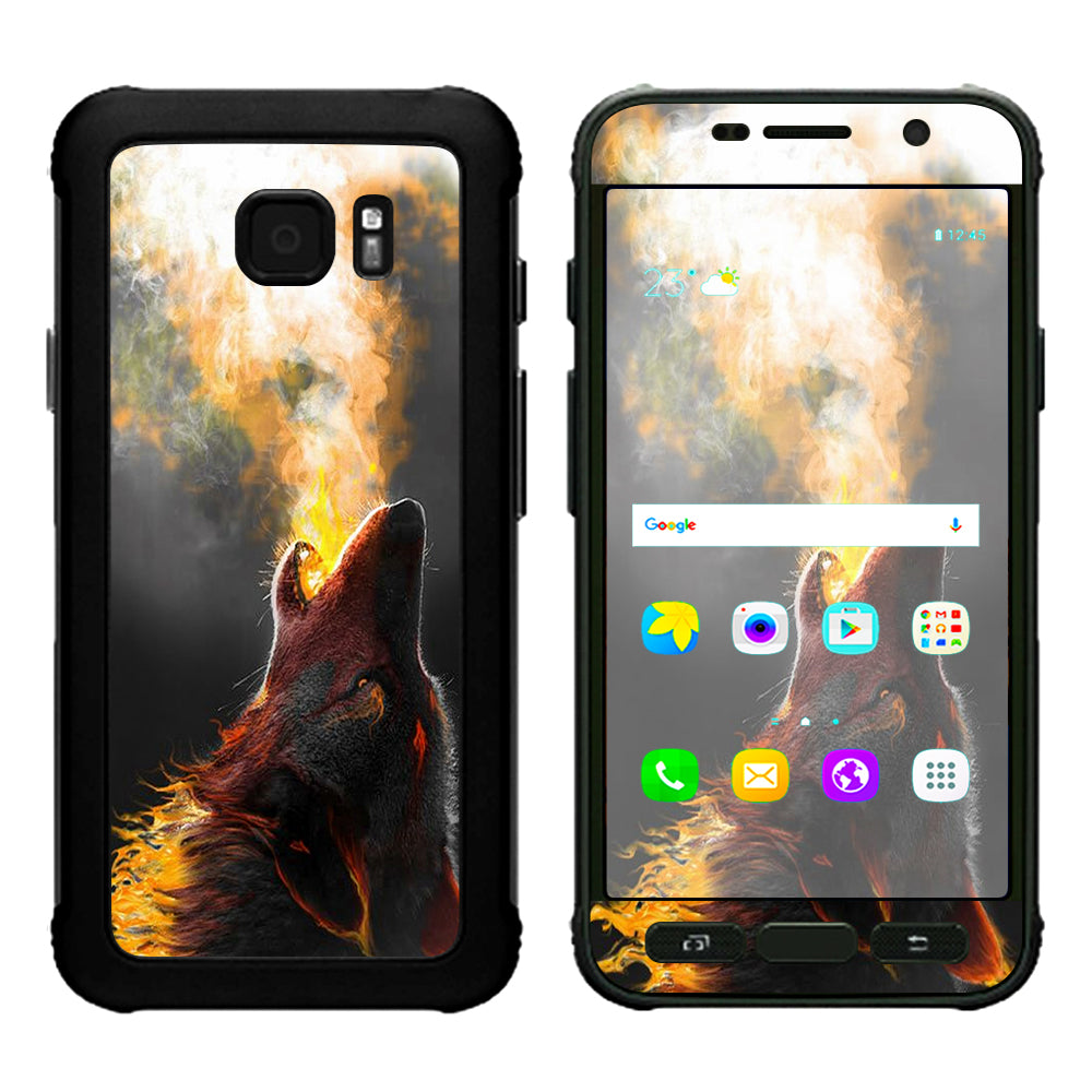  Wolf Howling At Moon Samsung Galaxy S7 Active Skin