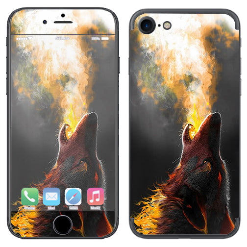  Wolf Howling At Moon Apple iPhone 7 or iPhone 8 Skin