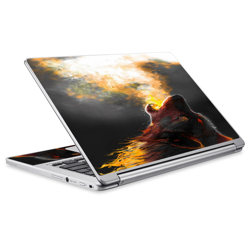  Wolf Howling At Moon Acer Chromebook R13 Skin