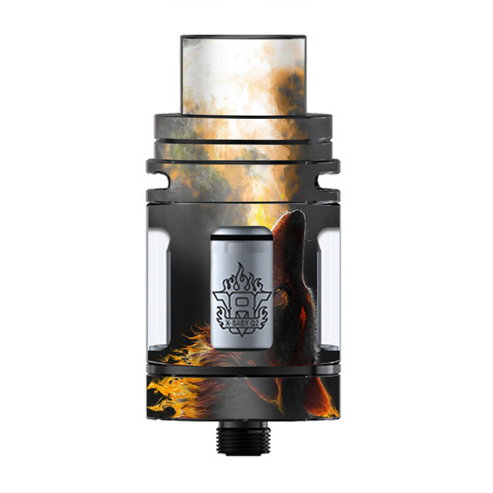  Wolf Howling At Moon TFV8 X-baby Tank Smok Skin
