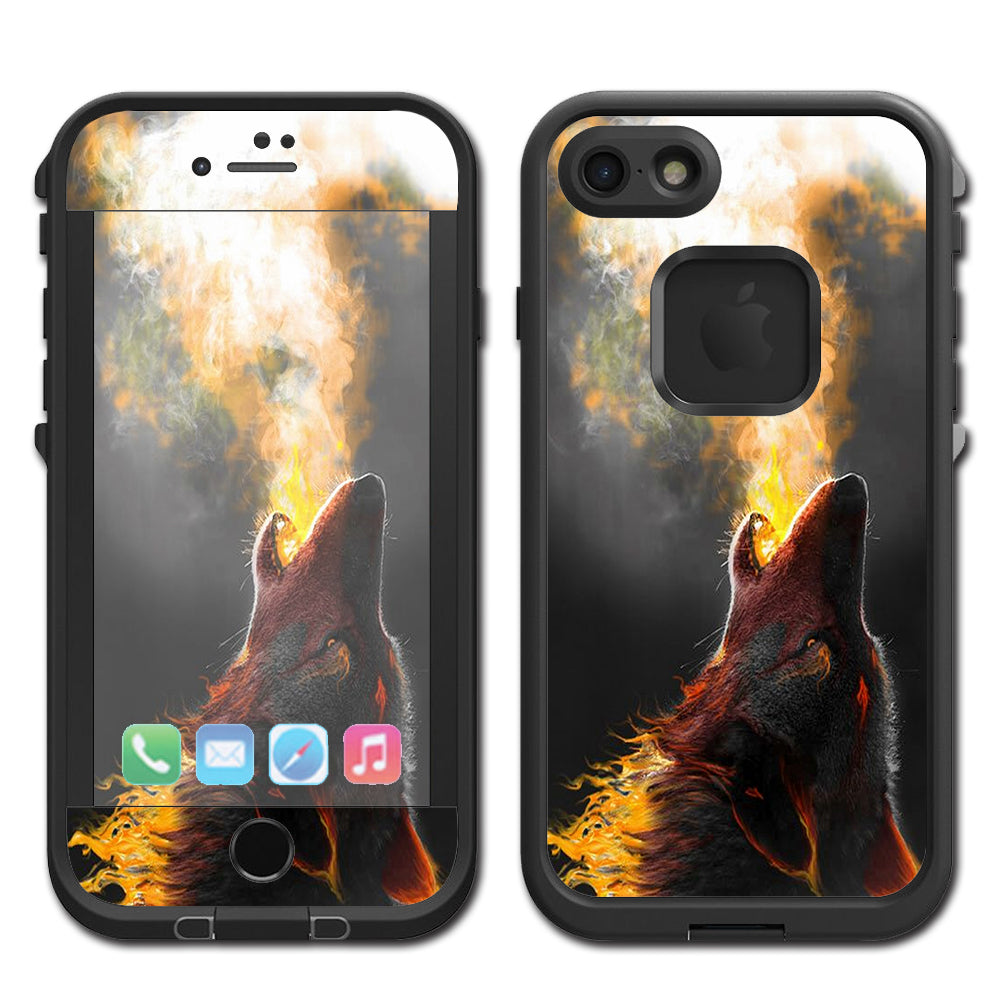  Wolf Howling At Moon Lifeproof Fre iPhone 7 or iPhone 8 Skin