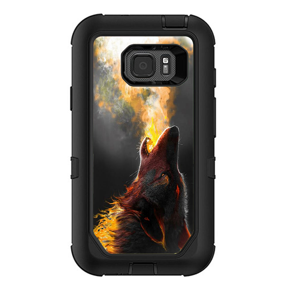  Wolf Howling At Moon Otterbox Defender Samsung Galaxy S7 Active Skin