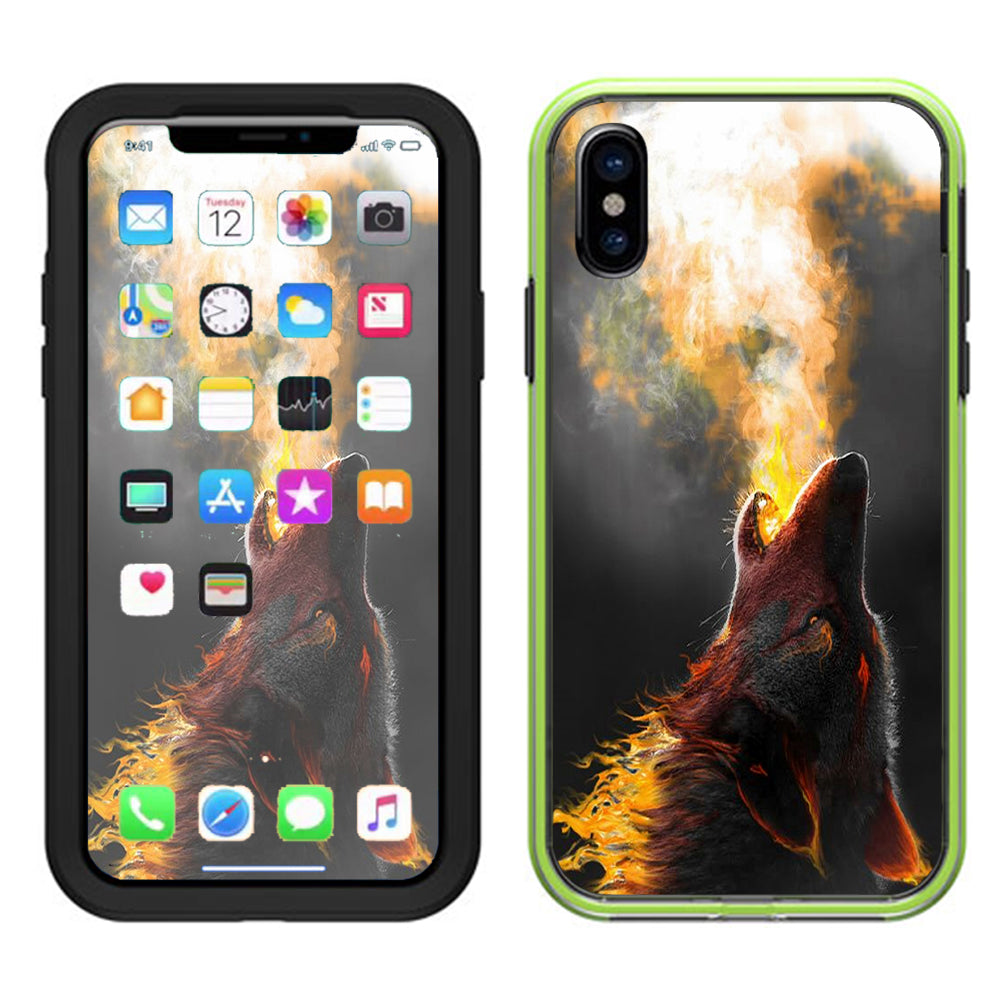  Wolf Howling At Moon Lifeproof Slam Case iPhone X Skin