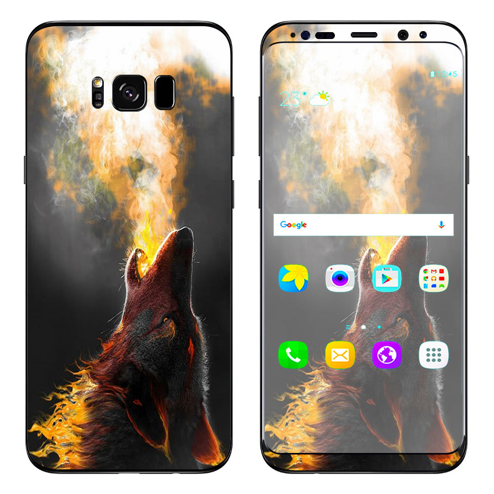  Wolf Howling At Moon Samsung Galaxy S8 Plus Skin