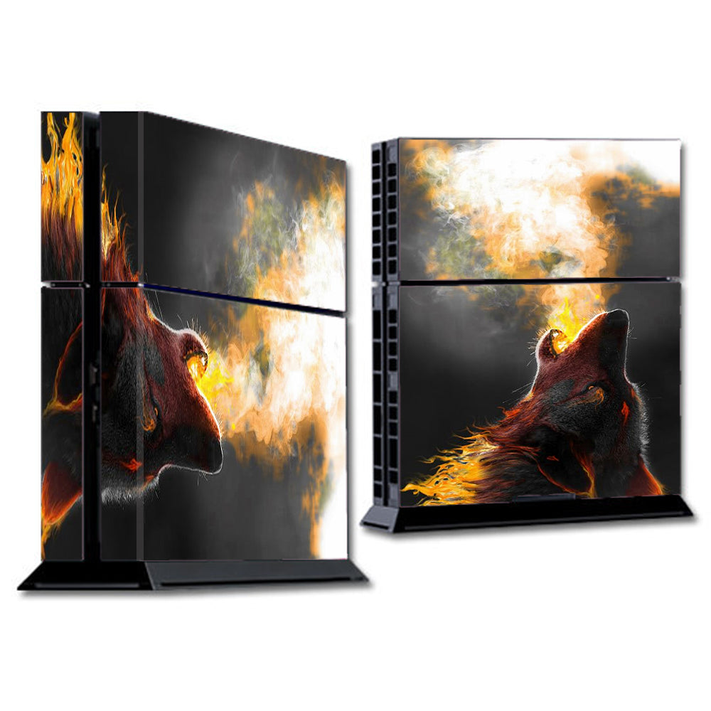  Wolf Howling At Moon Sony Playstation PS4 Skin