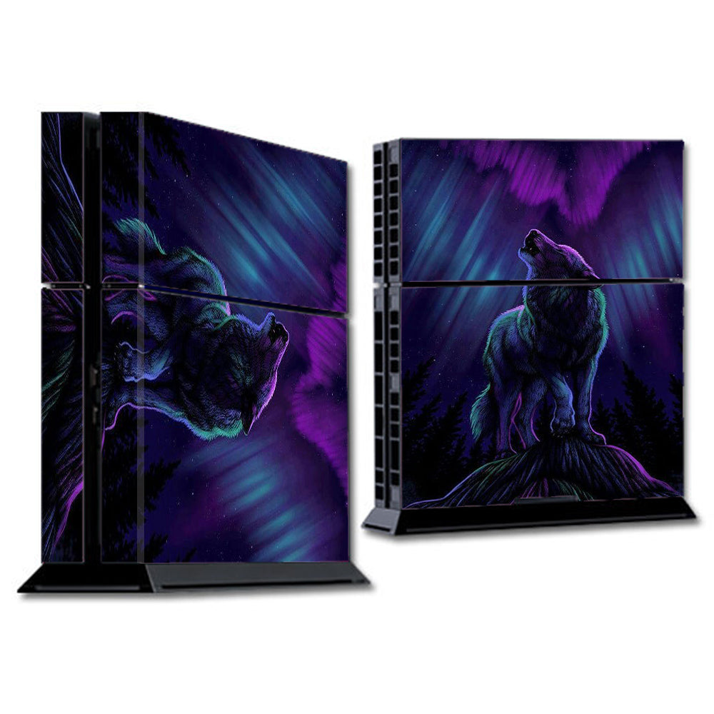  Wolf In Glowing Purple Background Sony Playstation PS4 Skin