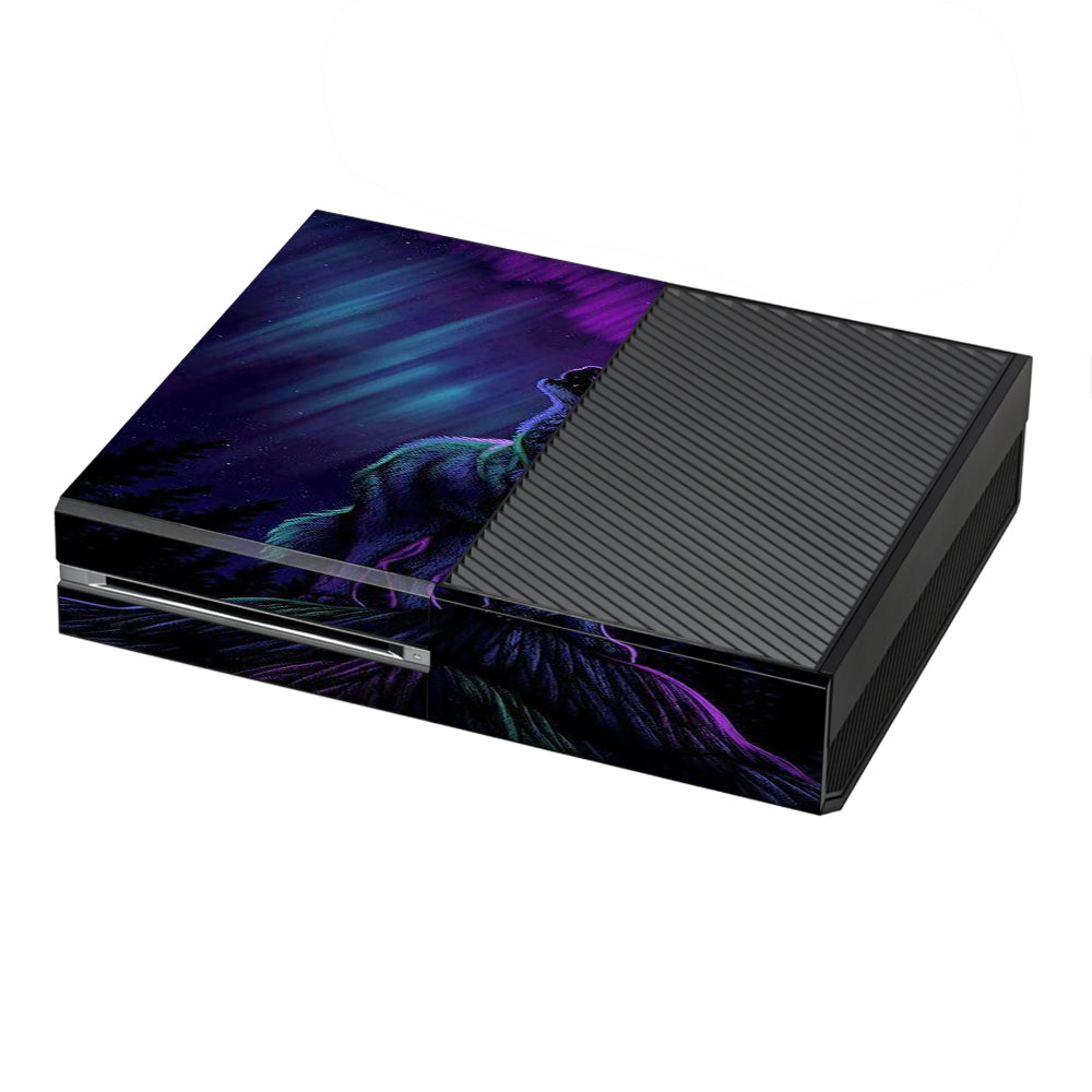  Wolf In Glowing Purple Background Microsoft Xbox One Skin
