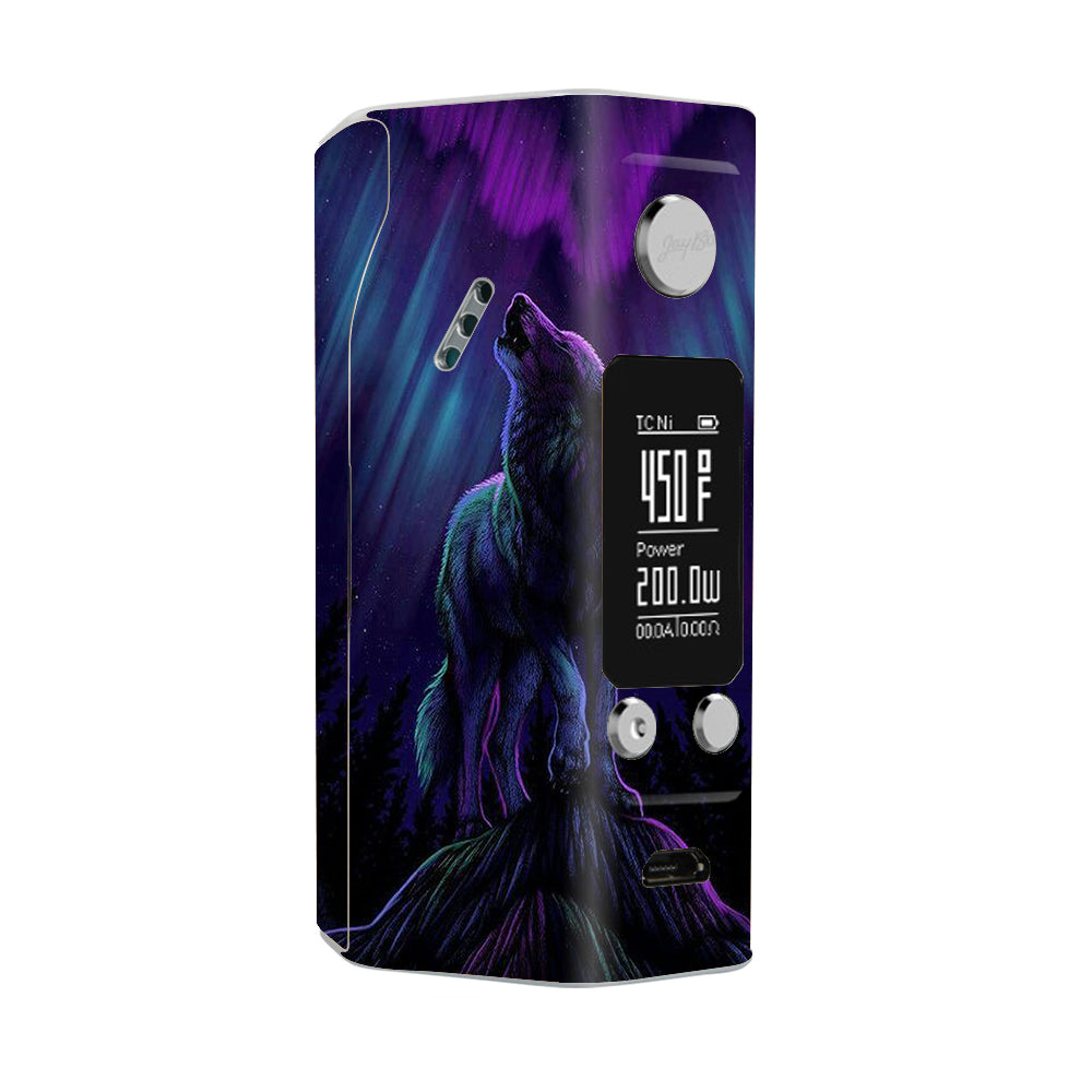  Wolf In Glowing Purple Background Wismec Reuleaux RX200S Skin