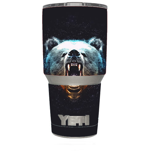  Growling Bear Head Yeti 30oz Rambler Tumbler Skin