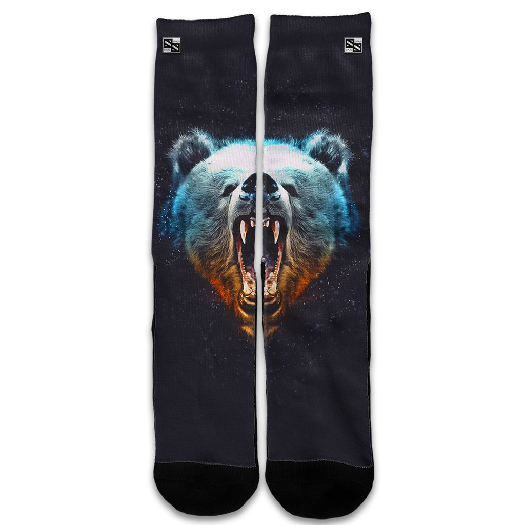  Growling Bear Head Universal Socks