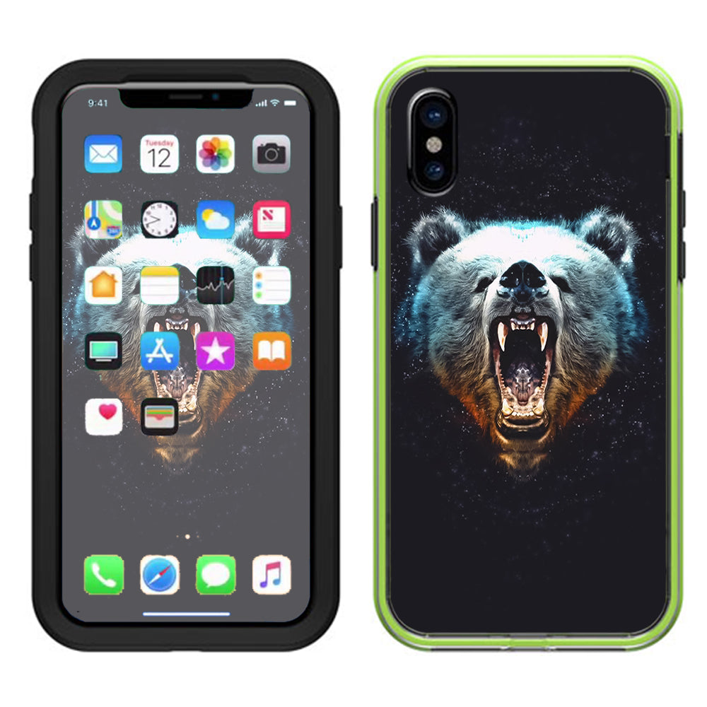  Growling Bear Head Lifeproof Slam Case iPhone X Skin