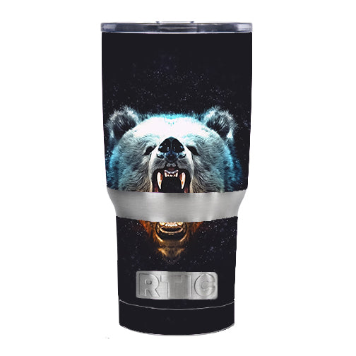  Growling Bear Head RTIC 20oz Tumbler Skin