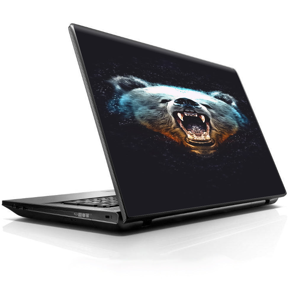  Growling Bear Head Universal 13 to 16 inch wide laptop Skin